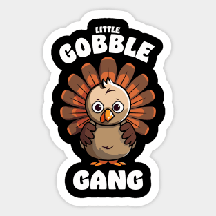 Little Gobble Gang – Turkey Squad Crew Team white Sticker